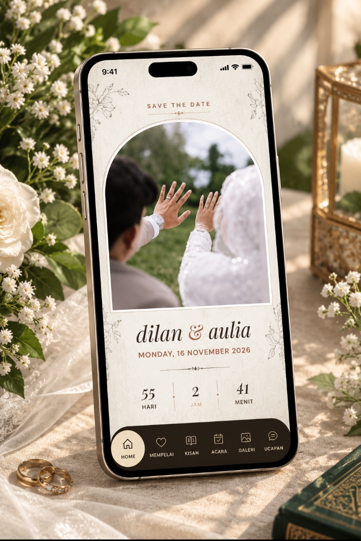 Tema undangan pernikahan digital boha zahwara